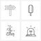 4 Universal Line Icon Pixel Perfect Symbols of advice, farm, finance, ice cream, leafs