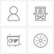 4 Universal Line Icon Pixel Perfect Symbols of business; graph; share; music; chart