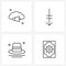 4 Universal Line Icon Pixel Perfect Symbols of cloud megaphone, dollar, keyboard, cowboy, gear