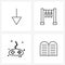 4 Universal Line Icon Pixel Perfect Symbols of direction, commandments, laundry, ui, pray