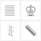 4 Universal Line Icon Pixel Perfect Symbols of format, info, heart, hospital, comb