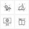4 Universal Line Icon Pixel Perfect Symbols of gear, website, setting, running machine, web