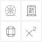 4 Universal Line Icon Pixel Perfect Symbols of pantone, red, smartphone, delivery, wealth