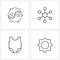4 Universal Line Icon Pixel Perfect Symbols of peace, dress, network, nighty, camera