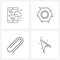 4 Universal Line Icon Pixel Perfect Symbols of smart, link, forecast, labour, arrow