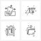 4 Universal Line Icon Pixel Perfect Symbols of tooth, clipboard, clean, world, pencil