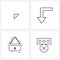 4 Universal Line Icons for Web and Mobile arrow, bag, diagram, ladies purse, password