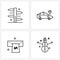 4 Universal Line Icons for Web and Mobile camping, vehicle, sign, navigation, cash