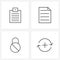 4 Universal Line Icons for Web and Mobile clip, security, files, docx, refresh