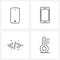 4 Universal Line Icons for Web and Mobile , code, smartphone, mobile, program