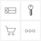 4 Universal Line Icons for Web and Mobile control, cart, slider, open, shopping