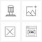 4 Universal Line Icons for Web and Mobile decorative; delete; light; image; css