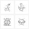 4 Universal Line Icons for Web and Mobile mountains, android, flags, arrows, technology