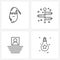 4 Universal Line Icons for Web and Mobile Santa clause, interface, board, sports, text