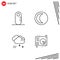 4 Universal Line Signs Symbols of grownup, raining, moon, weather, disc