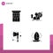 4 Universal Solid Glyphs Set for Web and Mobile Applications architecture, growth, property, user, hatchet