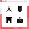 4 Universal Solid Glyphs Set for Web and Mobile Applications connection, marketplace, insignia, striped, e