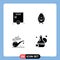 4 Universal Solid Glyphs Set for Web and Mobile Applications shopping, st, chicken, happy, jug