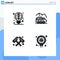 4 User Interface Filledline Flat Color Pack of modern Signs and Symbols of bulb, transport, power, planet, fire