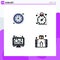 4 User Interface Filledline Flat Color Pack of modern Signs and Symbols of business, online lab, watch, time, test tube