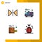 4 User Interface Filledline Flat Color Pack of modern Signs and Symbols of flip, seo package, ambulance, complex, boxing