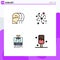 4 User Interface Filledline Flat Color Pack of modern Signs and Symbols of personality, public, head, american, vehicle