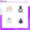 4 User Interface Flat Icon Pack of modern Signs and Symbols of baby, design, medal, business, geometry