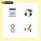 4 User Interface Flat Icon Pack of modern Signs and Symbols of baby, make, center, service, solid