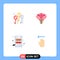 4 User Interface Flat Icon Pack of modern Signs and Symbols of balloon, kitchen, flower, spring, arrow