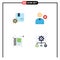 4 User Interface Flat Icon Pack of modern Signs and Symbols of branding, management, gear, user, todo