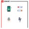 4 User Interface Flat Icon Pack of modern Signs and Symbols of close, record, app, toggle, power