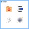 4 User Interface Flat Icon Pack of modern Signs and Symbols of folder, leaf, error, mobile payment, spring