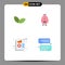 4 User Interface Flat Icon Pack of modern Signs and Symbols of growth, analysis, spring, baby, monitoring