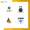 4 User Interface Flat Icon Pack of modern Signs and Symbols of hierarchy, business, fitness, weight, gold