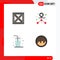 4 User Interface Flat Icon Pack of modern Signs and Symbols of logistic, dessert, destination, beach, food