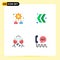 4 User Interface Flat Icon Pack of modern Signs and Symbols of management, call, arrow, glass, communication