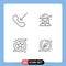 4 User Interface Line Pack of modern Signs and Symbols of call, star, phone, female web developer, circle