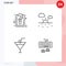 4 User Interface Line Pack of modern Signs and Symbols of clipboard, restaurant, lab, weather, interface