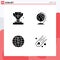 4 User Interface Solid Glyph Pack of modern Signs and Symbols of achievement, future of money, prize, globe, blockchain