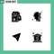 4 User Interface Solid Glyph Pack of modern Signs and Symbols of advice, pin, mortgage, time, computer