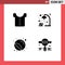 4 User Interface Solid Glyph Pack of modern Signs and Symbols of baby, print, book, revision, printing