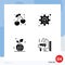 4 User Interface Solid Glyph Pack of modern Signs and Symbols of berry, green, farming, solution, save