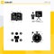 4 User Interface Solid Glyph Pack of modern Signs and Symbols of book, business, hobby, chart, coin