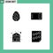 4 User Interface Solid Glyph Pack of modern Signs and Symbols of celebration, home ware, egg, board, home
