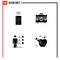 4 User Interface Solid Glyph Pack of modern Signs and Symbols of control, skills, bag, handbag, professional ability