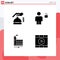 4 User Interface Solid Glyph Pack of modern Signs and Symbols of gdpr, consumption, security, human, energy