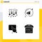 4 User Interface Solid Glyph Pack of modern Signs and Symbols of hanging wedding, building, email, web, education