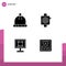 4 User Interface Solid Glyph Pack of modern Signs and Symbols of hat, design, apple, watch, application