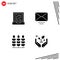 4 User Interface Solid Glyph Pack of modern Signs and Symbols of laptop, finance, letter, wheat, investment