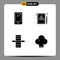 4 User Interface Solid Glyph Pack of modern Signs and Symbols of phone, game, android, billiard, gear